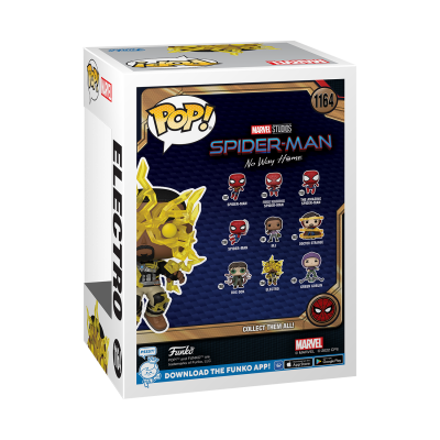 Caixa Funko Pop! Spider-Man No Way Home Electro em azul e dourado
