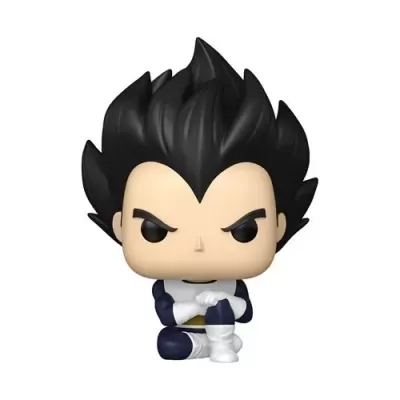 Figura Funko Pop com cabelo preto e traje azul e branco