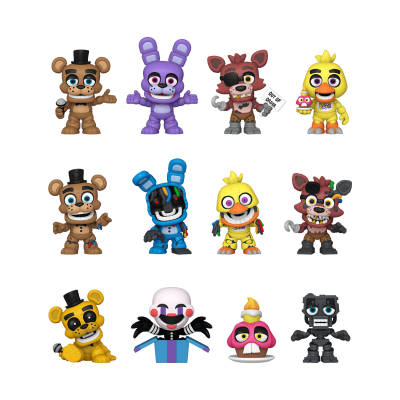 Conjunto de personagens Five Nights at Freddy's em figuras de ação coloridas