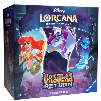Caixa de jogo Disney Lorcana Ursula's Return com personagens animados
