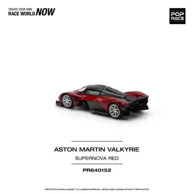 Miniatura do Aston Martin Valkyrie vermelha Supernova sobre fundo branco