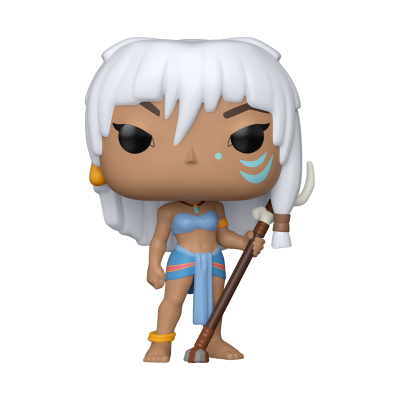 Figura Funko Pop de personagem com cabelo branco e roupa azul clara