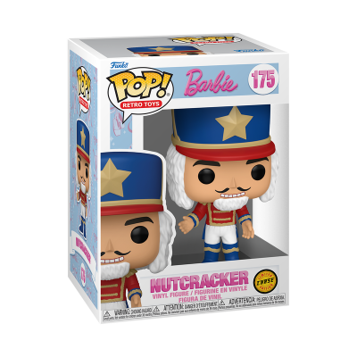Figura Funko Pop! Nutcracker com chapéu azul e vermelho, dentro de caixa de embalagem