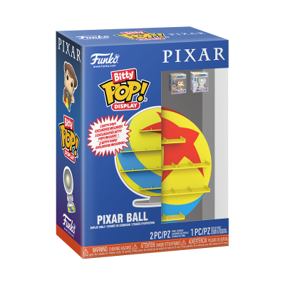 Caixa Funko Bitty Pop! Display Pixar Ball azul com bola colorida para figuras Pop