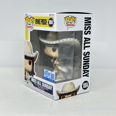 Figura Funko Pop! Miss All Sunday de One Piece na embalagem