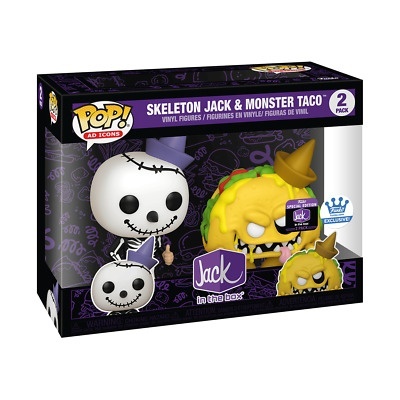 Conjunto 2 figuras vinil POP! Skeleton Jack e Monster Taco