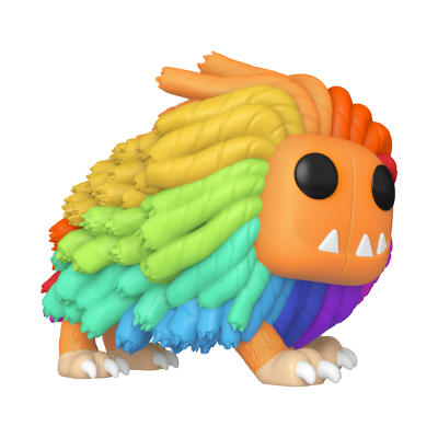 Figura colecionável colorida com lã torcida e cabeça laranja com dentes