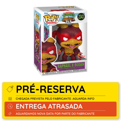 Funko Pop Raphael X Rodan com máscara vermelha em embalagem