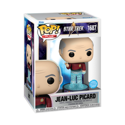 Figura de vinil Jean-Luc Picard da Star Trek num estojo com glitter