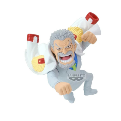 Figura de ação Banpresto de personagem masculino grisalho a lançar soco