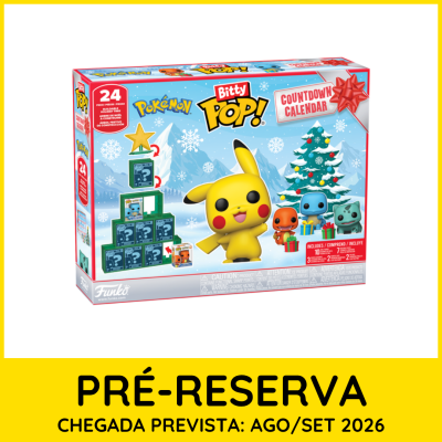 Caixa de calendário de contagem decrescente Pokémon Bitty Pop! com personagens e caixas misteriosas