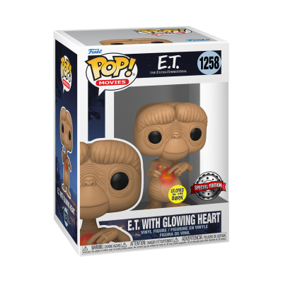 Figura Funko Pop! E.T. com coração que brilha no escuro na caixa