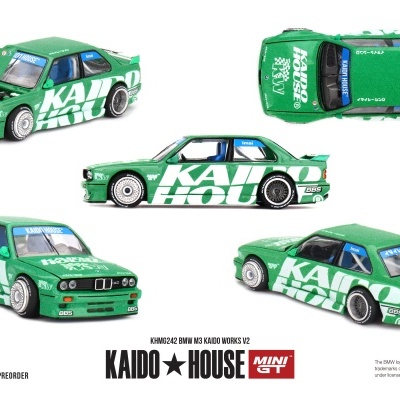 Miniatura de carro BMW M3 BMW verde com texto Kaido House