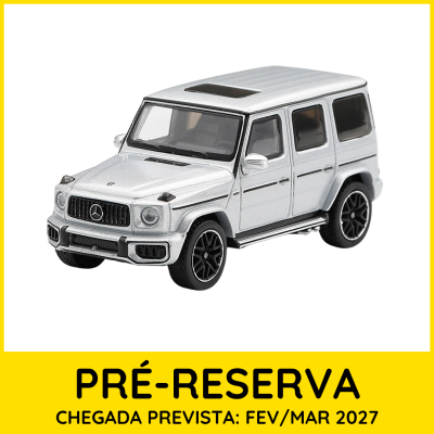 Miniatura carrinha Mercedes prata SUV com jantes pretas e texto pré-reserva