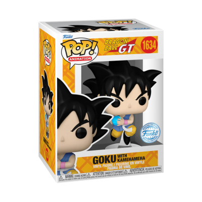 Figura Funko Pop! Goku Dragon Ball GT número 1634 com roupa amarela e azul.