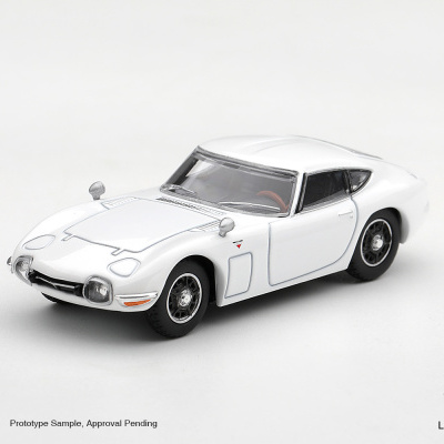 Miniatura de carro desportivo clássico branco com detalhes cromados