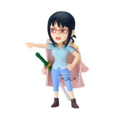 Figura colecionável Banpresto de personagem feminina com óculos e espada