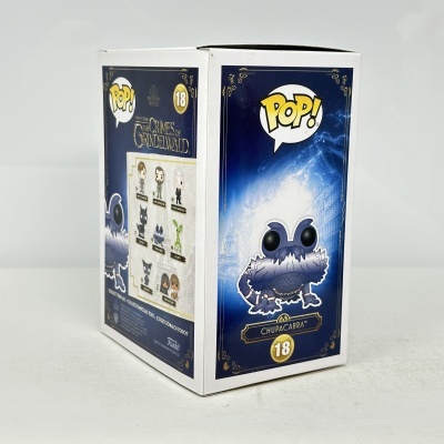 Caixa de figura Pop! Funko Chupacabra número 18 da coleção Crimes of Grindelwald