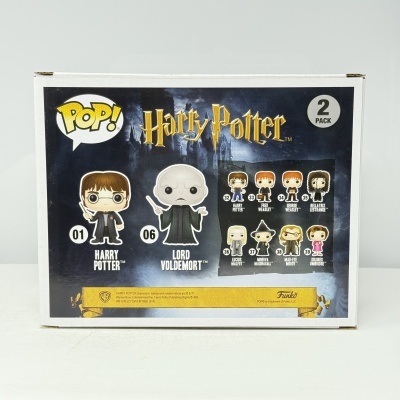 Caixa de embalagem Pop! Harry Potter com figuras de Harry Potter e Lord Voldemort