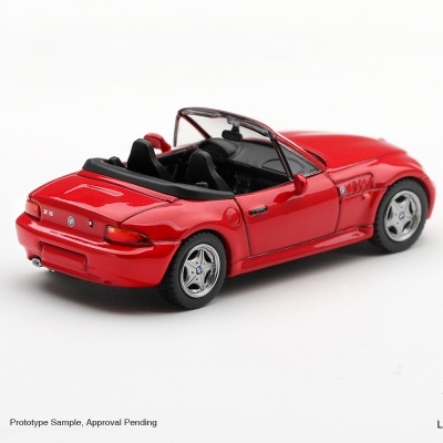 Miniatura de carro conversível BMW Z3 vermelho com interior preto