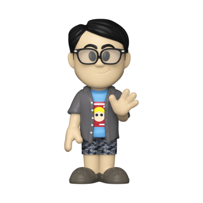 Figura estilizada de homem com óculos e roupa casual, estilo plástico