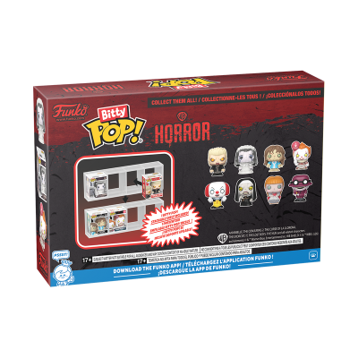 Caixa Funko Bitty Pop! Horror com miniaturas colecionáveis e caixa empilhável