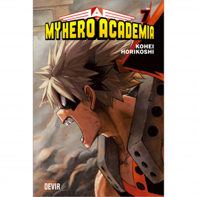 Capa do manga MY HERO ACADEMIA volume 7 com personagem em destaque e fundo de fumaça