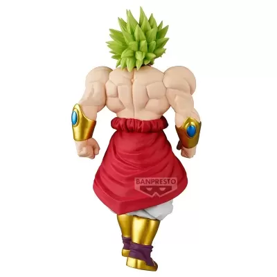 Figura de ação musculosa com cabelo verde e roupa vermelha e dourada