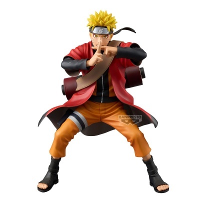 Figura colecionável de Naruto Uzumaki em pose de ataque