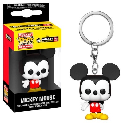 Chaveiro Pocket Pop de vinil do Mickey Mouse em embalagem colorida