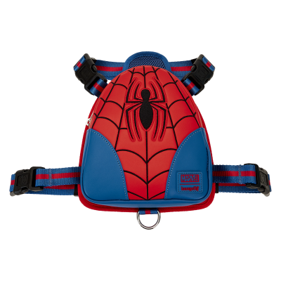 Colete de caminhada infantil Homem-Aranha vermelho e azul com teia e fechos ajustáveis