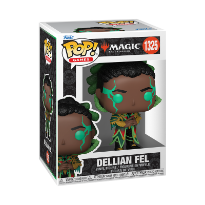 Boneco Funko Pop! Dellian Fel da coleção Magic The Gathering na embalagem