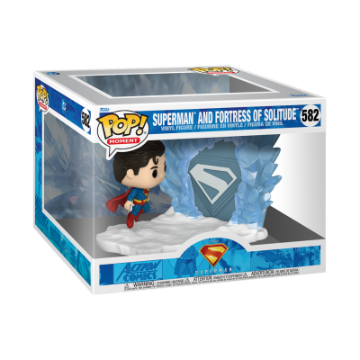 Figura Funko Pop do Superman com base de gelo na caixa