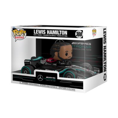 Figura Funko Pop! de Lewis Hamilton com carro de Fórmula 1 AMG Petronas