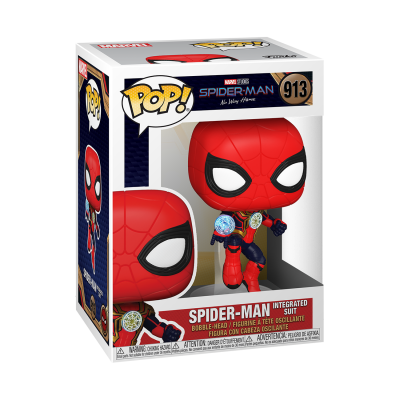 Figura Pop! Spider-Man em fato integrado na caixa original com número 913