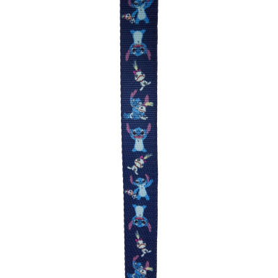 Correia azul escura com personagens azuis e brancos