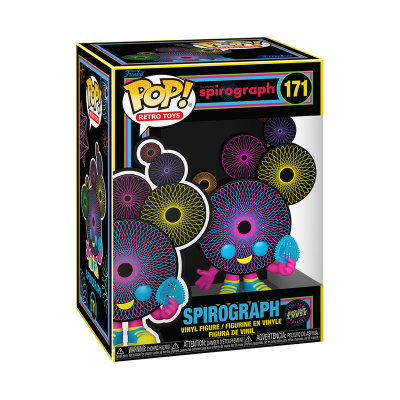 Caixa Funko Pop! Spirograph número 171 com figura colorida dentro