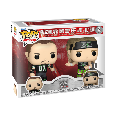 Conjunto de duas figuras Funko Pop! WWE New Age Outlaws em caixa