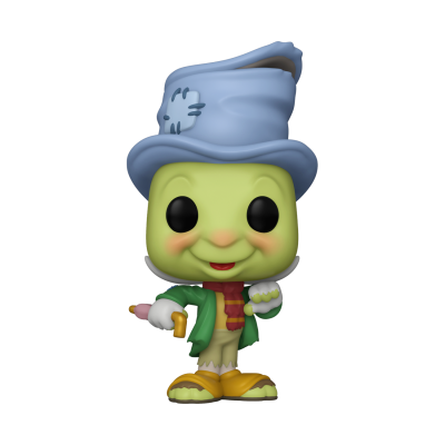 Figura Funko Pop de personagem com chapéu azul e casaco verde