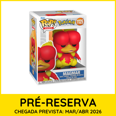 Figura de vinil Funko Pop! Pokémon Magmar em caixa com visor transparente
