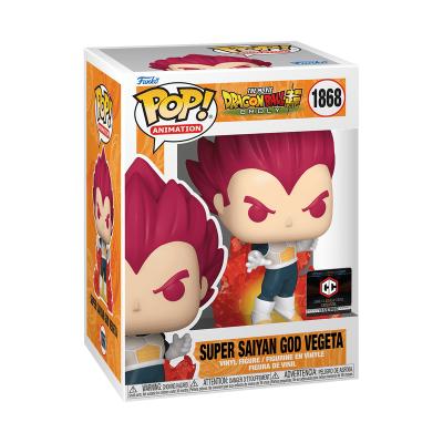 Funko Pop Super Saiyan God Vegeta dentro da embalagem