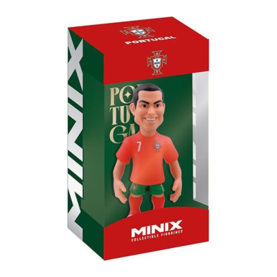 Boneco colecionável Minix da seleção Portugal número 7 em caixa