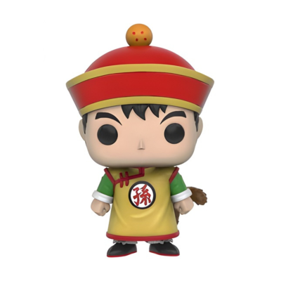 Figura Funko Pop com roupa tradicional colorida e chapéu vermelho e amarelo.
