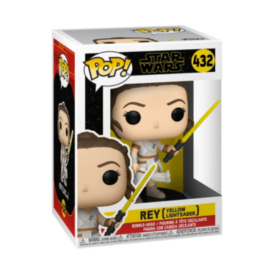 Funko Pop! Star Wars Rey com sabre de luz amarelo em caixa