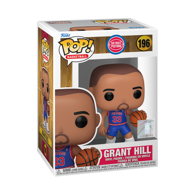 Figura Funko Pop! Basketball Grant Hill Detroit Pistons número 196 numa caixa de vinil
