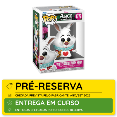Figura Funko Pop Coelho Branco Alice in Wonderland na embalagem