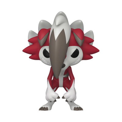 Figura colecionável de animal vermelho e branco com bico grande castanho