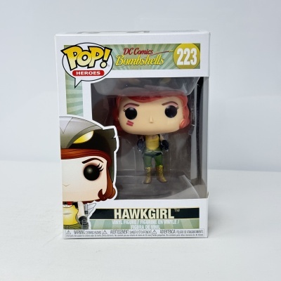 Figura Funko Pop! de Hawkgirl da DC Comics Bombshells na caixa