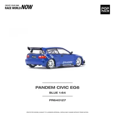 Miniatura de carro desportivo azul Pandem Civic EG6 em escala 1:64