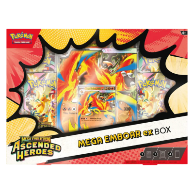 Caixa Pokémon Mega Emboar ex Box com cartas